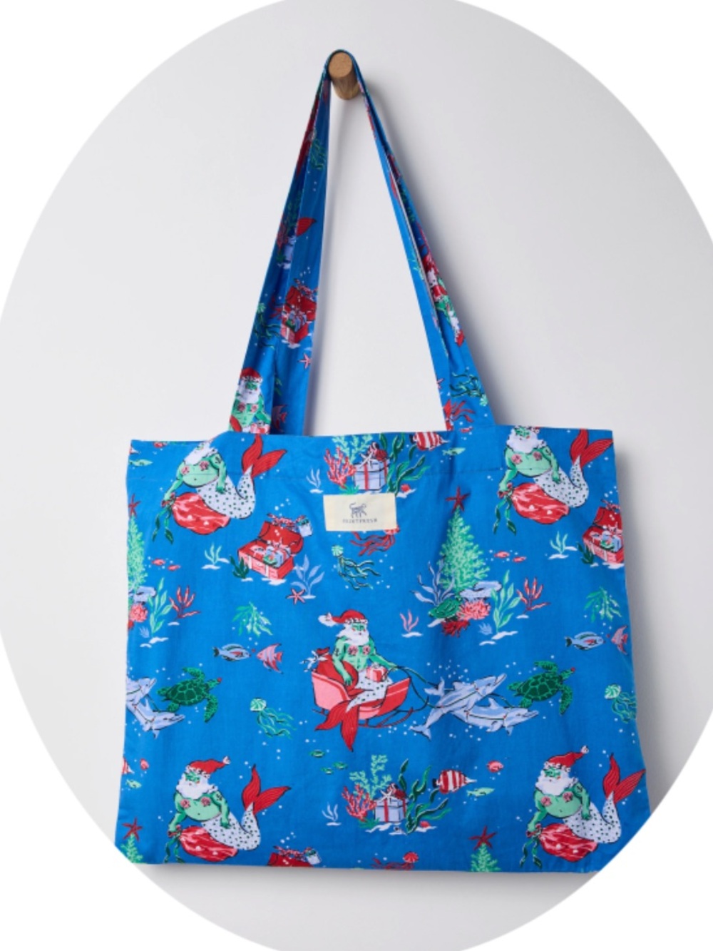 Printfresh Go To Tote in Merry Mermen Print 🧜‍♂️ 🎄New in Package